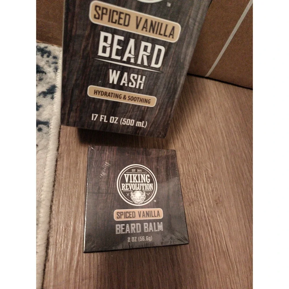 Lot Of 3 Viking Revolution  Spiced Vanilla Beard Wash, Oil and Beard balm New